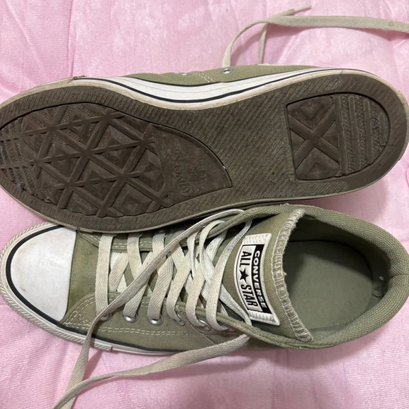Check Taylor All Star-Converse Sage Green Mid High Sneakers SZ 9 - Picture 4 of 7